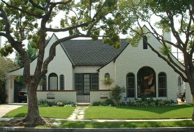 Storybook home with two front-facing gables.