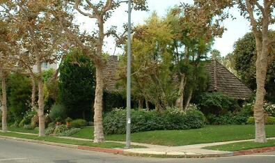 Storybook home with prominent roof.